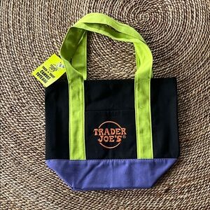Trader Joe's Halloween Mini Black and Purple Tote Bag